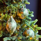 Sage Glitter Leaf Bauble