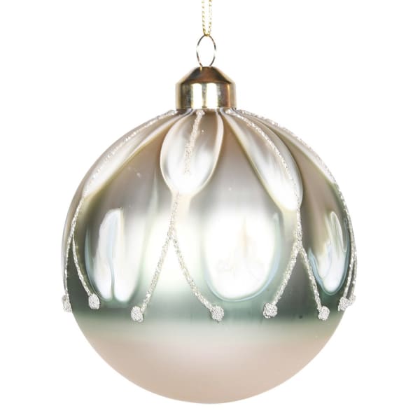 Sage Gold Glitter Bauble