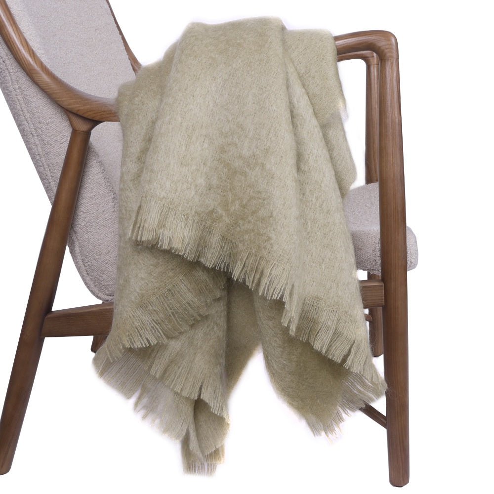 Sage Green Mohair Throw by Bronte