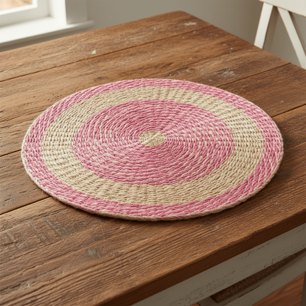 Salsa Circular Seagrass Placemat Pink,Green,Blue