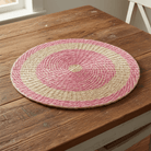 Salsa Circular Seagrass Placemat Pink,Green,Blue