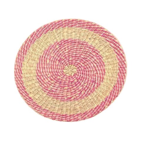 Salsa Circular Seagrass Placemat Pink,Green,Blue