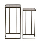 Salzburg Set of 2 Glass and Metal Side Tables