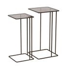 Salzburg Set of 2 Glass and Metal Side Tables