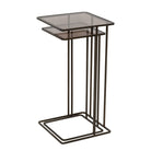 Salzburg Set of 2 Glass and Metal Side Tables