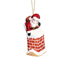 Santa Climbing Down the Chimney Shaped Bauble