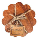 Scalloped Wooden Coaster, Set of 4