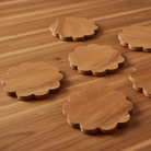 Scalloped Wooden Coaster, Set of 4