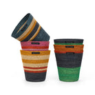 Seagrass Waste Paper Basket Pompadour and Midnight Blue,Midnight and Beryl Green,Tuscan and Guardsman,Guardsman's Venetian,Beryl Midnight and Tropic,Olive Midnight and Old Rose