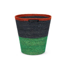 Seagrass Waste Paper Basket Midnight and Beryl Green