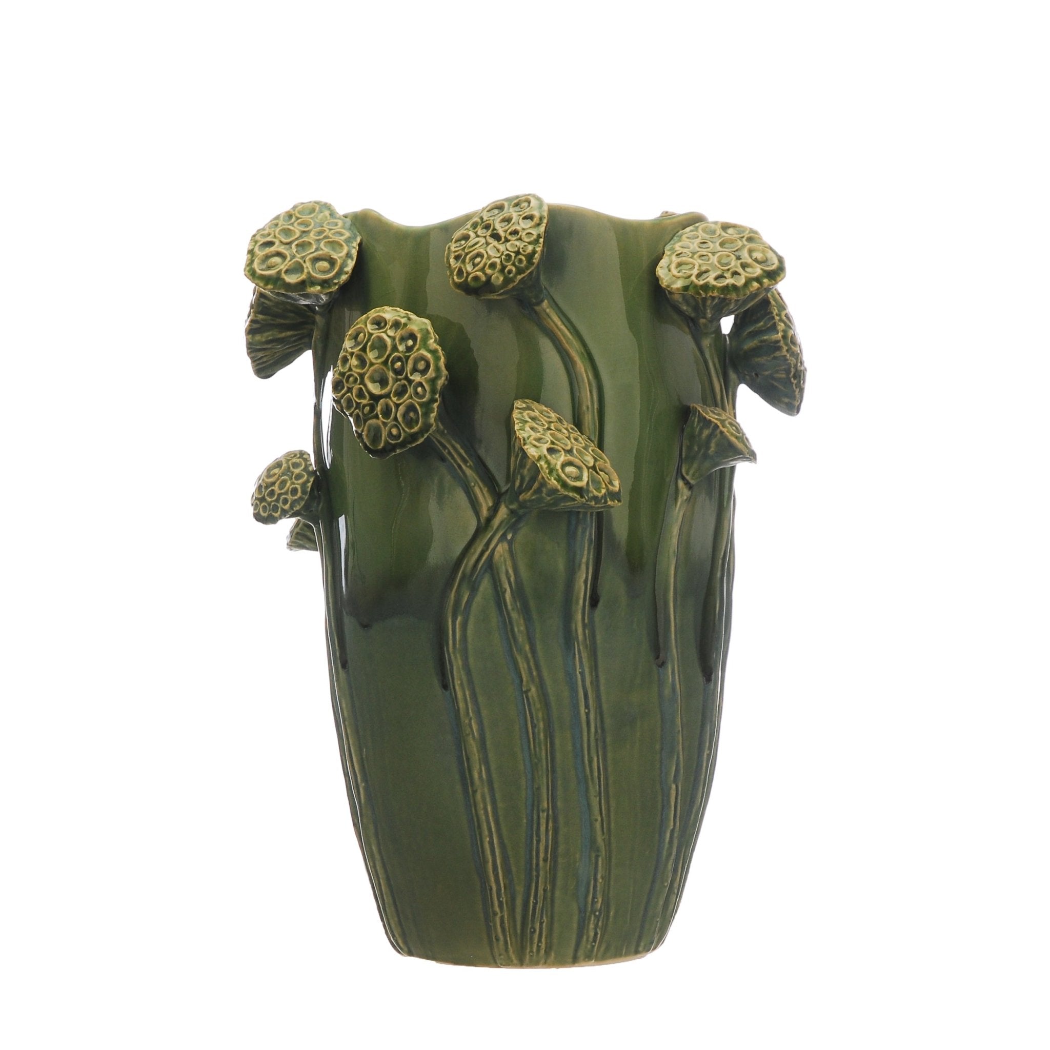 Seed Head Green Vase