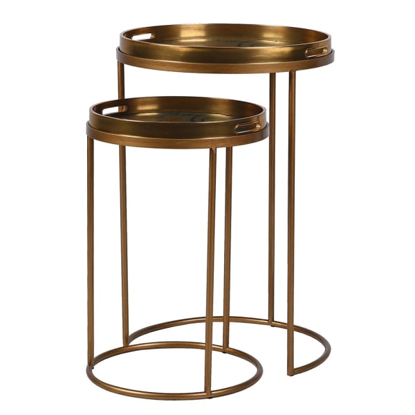 Set of 2 Golden Koi Tray Tables