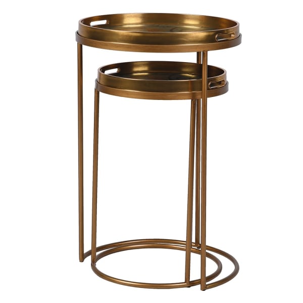 Set of 2 Golden Koi Tray Tables