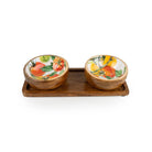 Set of 2 Small Mango Wood Dipping Bowls, Tomato - Angela Reed - 