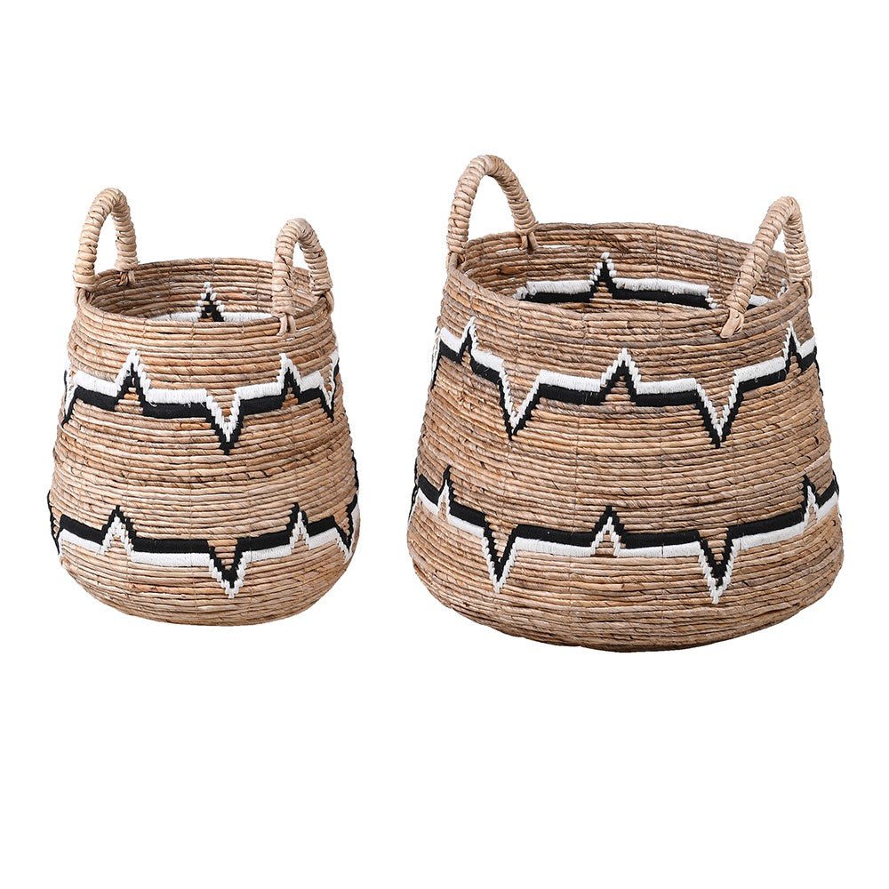 Set of 2 Woven Rope Baskets with Handles - Angela Reed - 