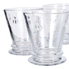 Set of 4 Clear Glass Bee Tumblers