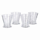 Set of 4 Clear Glass Bee Tumblers