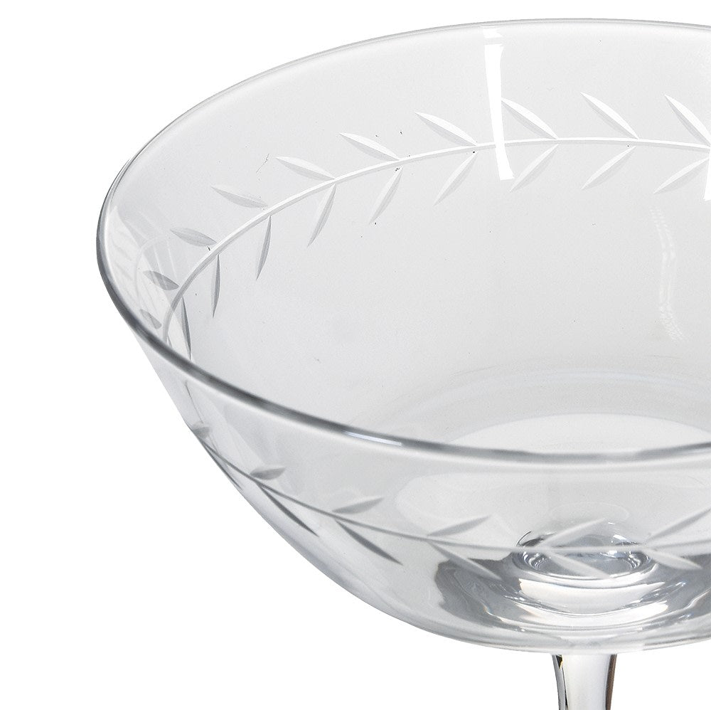 Set of 4 Garland Leaf Martini Glasses