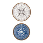 Set of Two Wooden Compass Trays