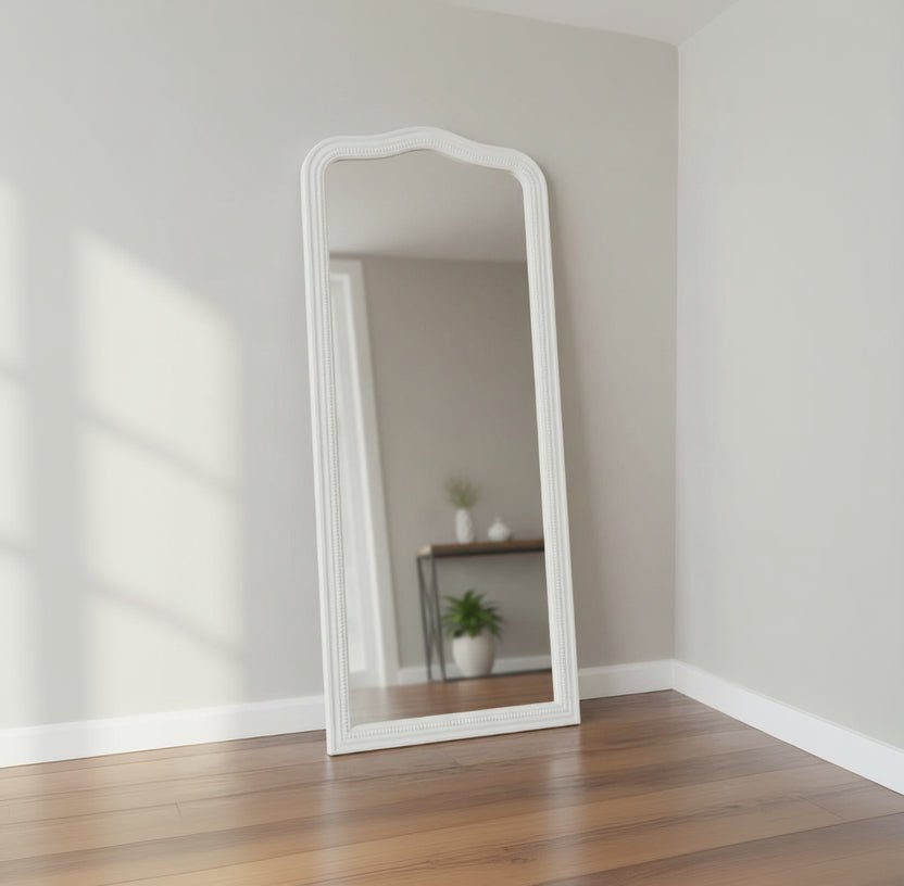 Shoreline Arched Leaner Mirror, White