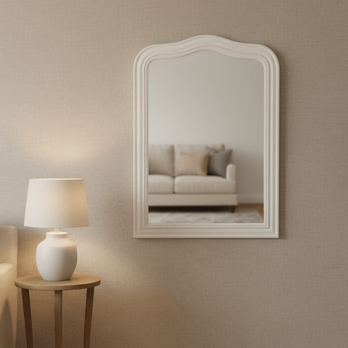Shoreline Small Arched Mirror, White