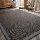 Sisal Rug Grey with Dark Grey Border 120 x 170cm,160 x 230cm,200 x 290cm,67 x 200cm