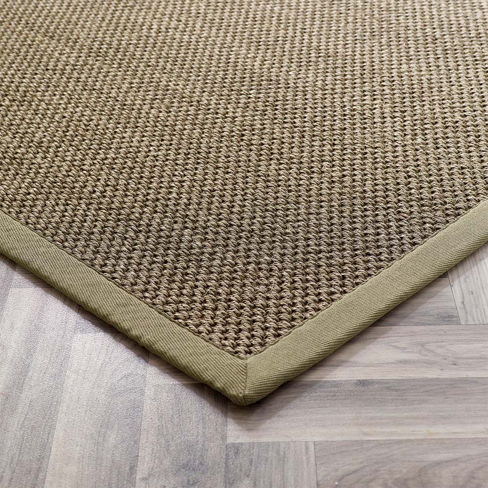 Sisal Rug in Green with Sage Green Border 120 x 170cm,160 x 230cm,200 x 290cm,67 x 200cm