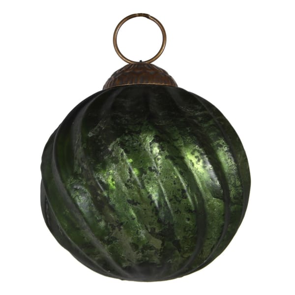 Small Antique Green Glass Bauble - Angela Reed -