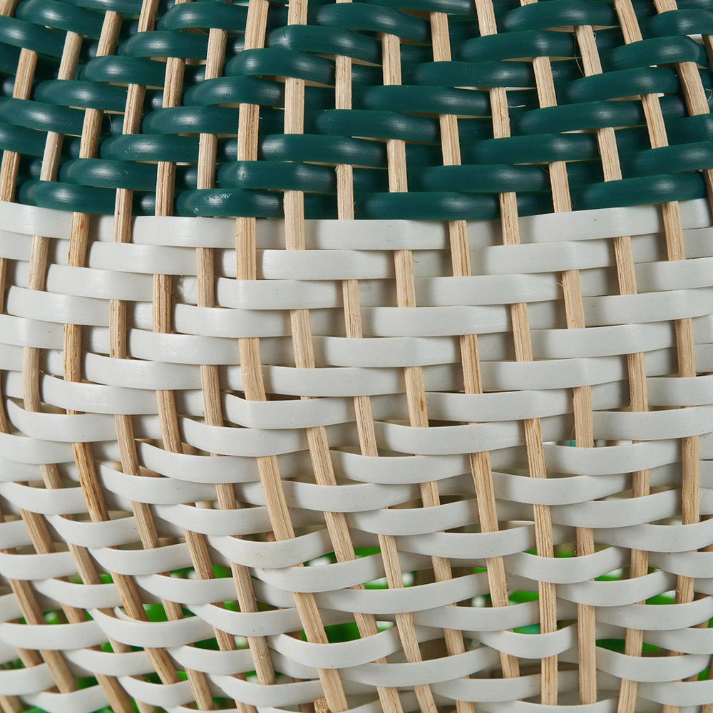 Small Brera Rattan Table Lamp, Emerald