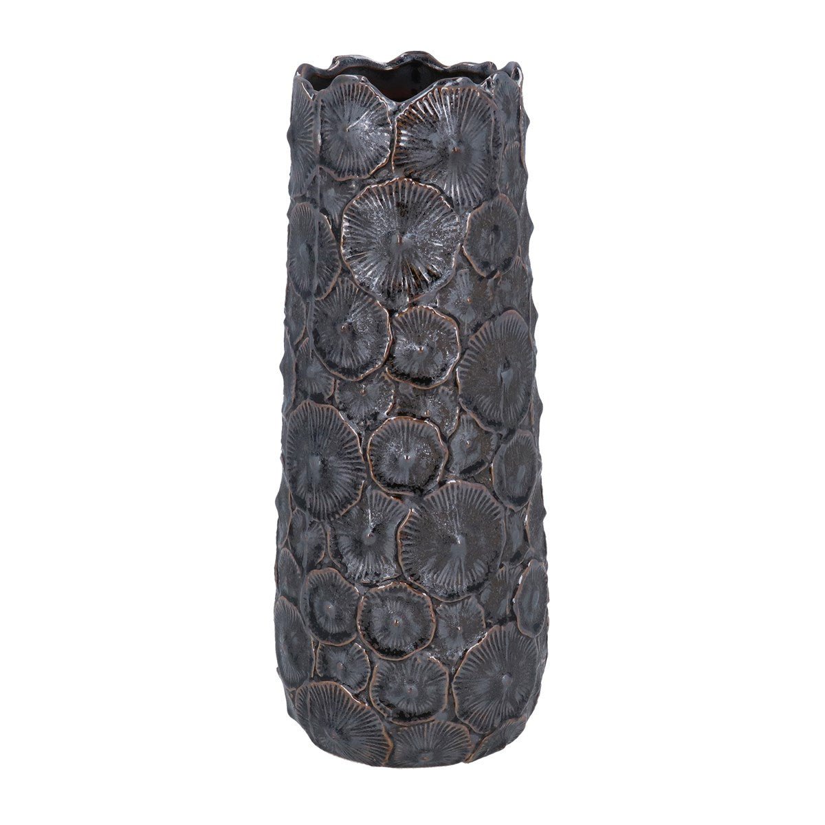 Small Brown Metallic Mushroom Vase