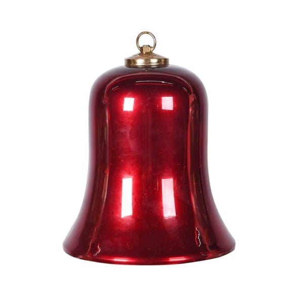 Small Ruby Hanging Bell - Quality Glass Decoration – Angela Reed