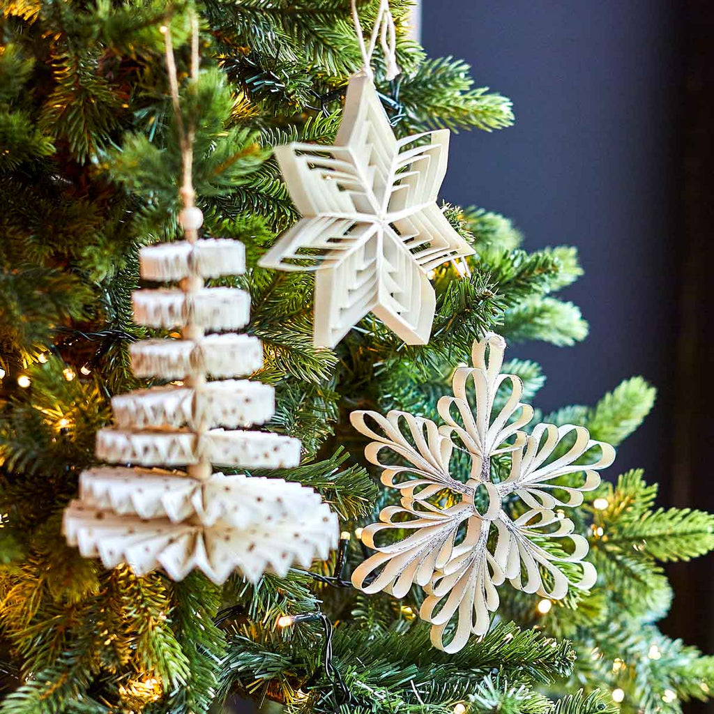 Small White Paper Snowflake - Angela Reed - Christmas Decorations