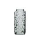 Smoked Leaf Design Glass Vase Medium