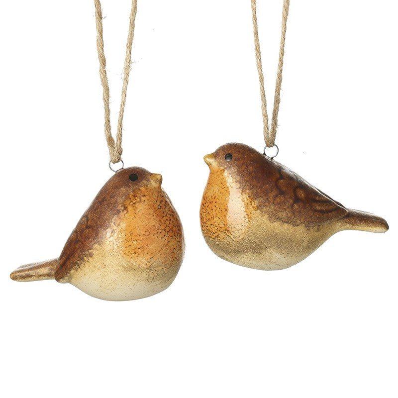 Stoneware Hanging Robin