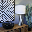 Stripe Bone Table Lamp with Linen Shade