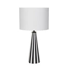 Stripe Bone Table Lamp with Linen Shade