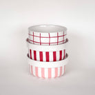 Striped Bowl, Sunset Red