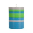 Striped Grass, Nanking Blue & Willow Pillar Candle, Small 10cm