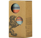 Striped Gunmetal, Opaline & Marigold Pillar Candle, Large 15cm