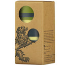Striped Olive, Indigo and Jasmine Pillar Candle, Large 15cm