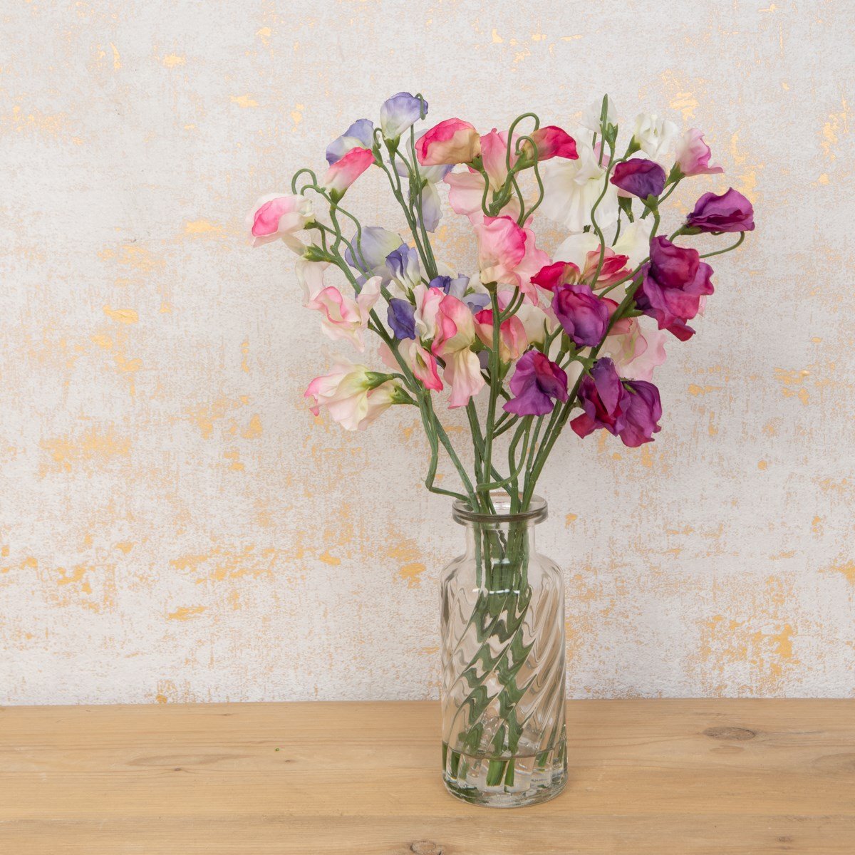 Sweet Peas in Vintage Bottle