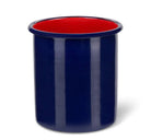 Tall Enamel Utensil Holder in Midnight Blue & Chilli Red