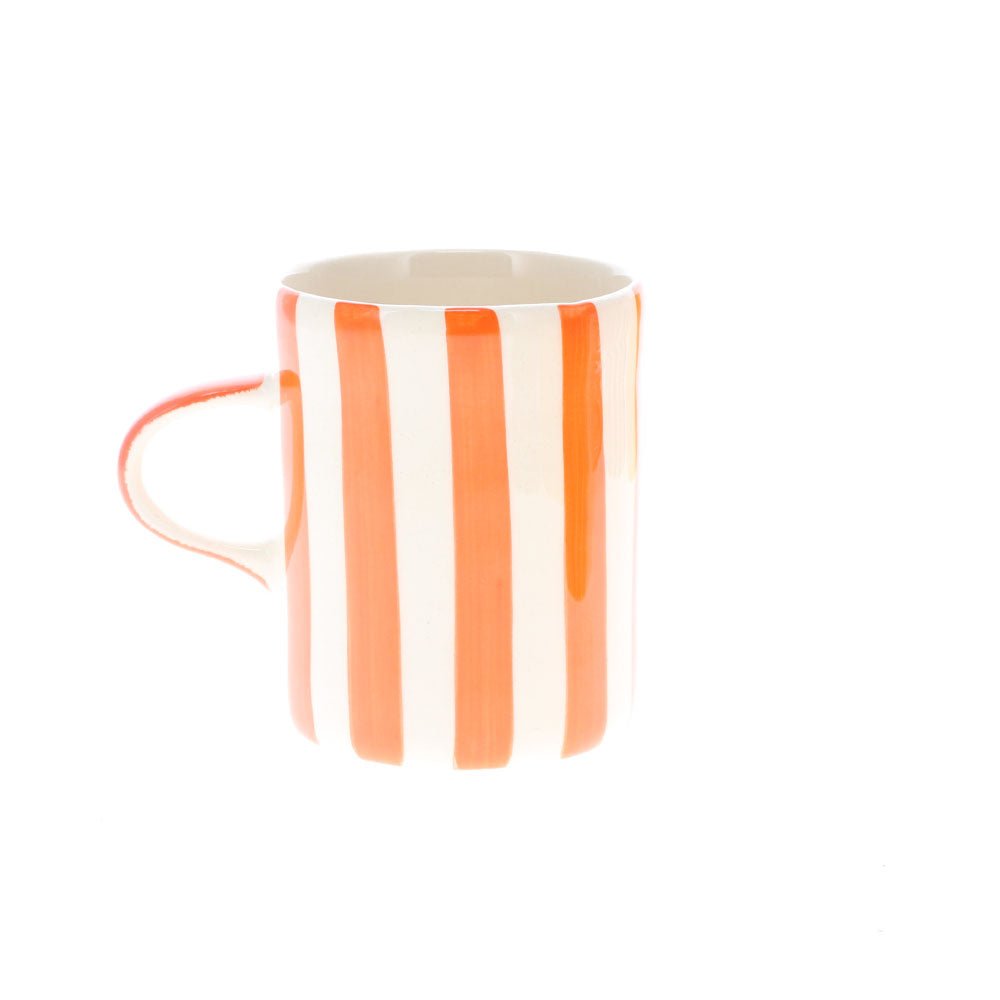 Tangerine Candy Stripe Demi Mug - Angela Reed - 