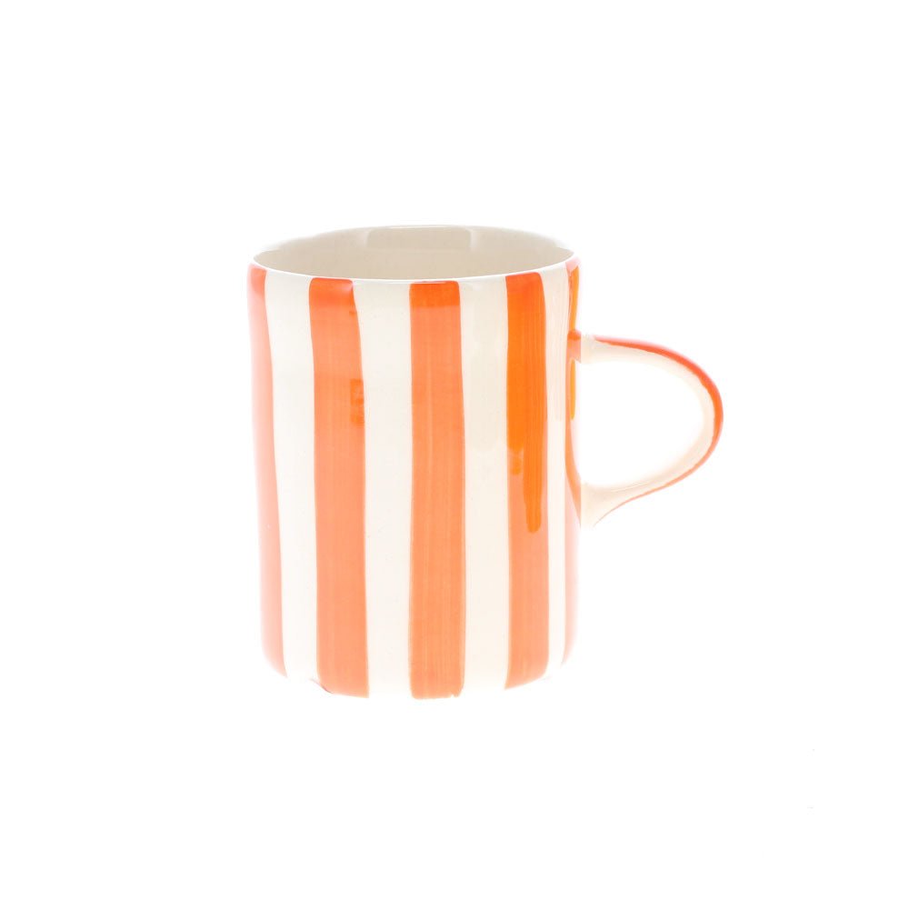 Tangerine Candy Stripe Demi Mug - Angela Reed - 