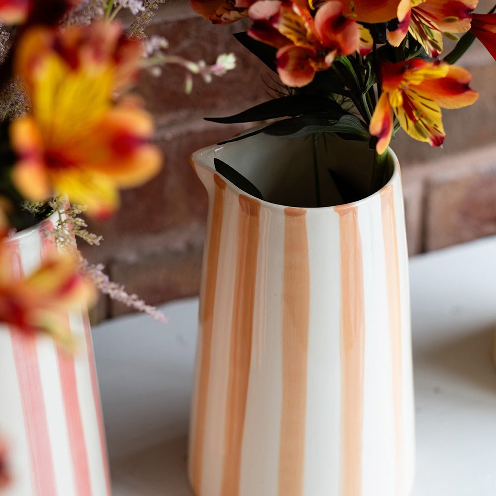 Tangerine Candy Stripe Pitcher - Angela Reed - 