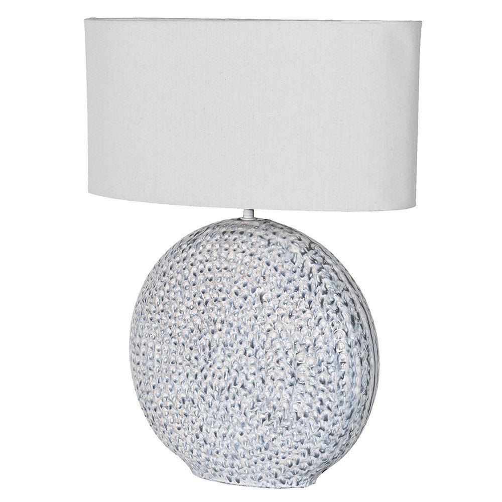 Textured Speckled Blue Lamp