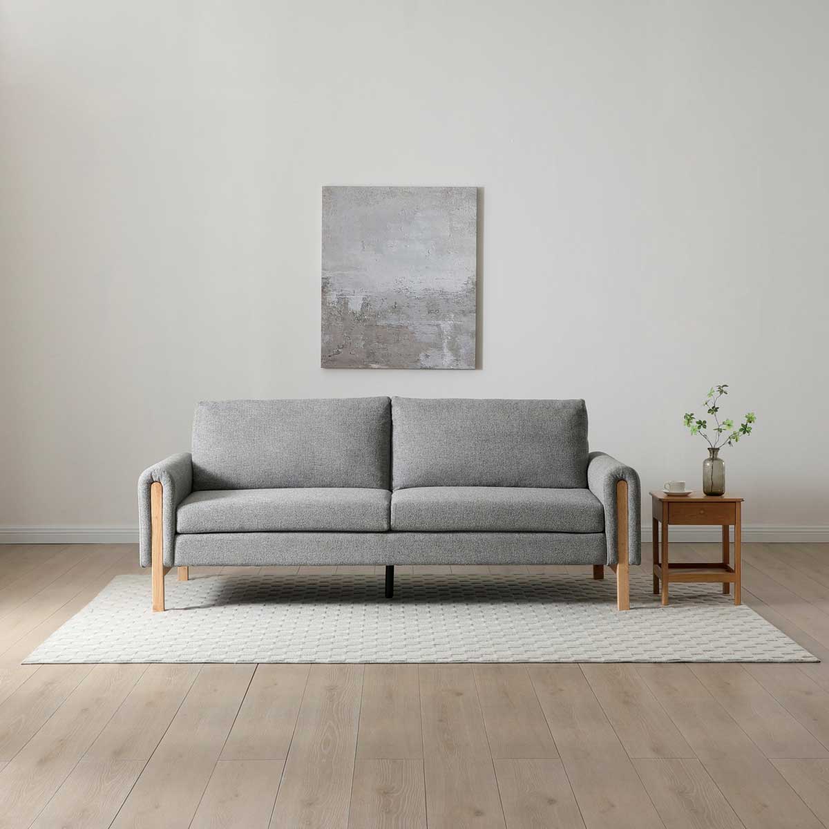 Thea Sofabed Hevre Grey Textured Weave,Hevre Natural textures Weave