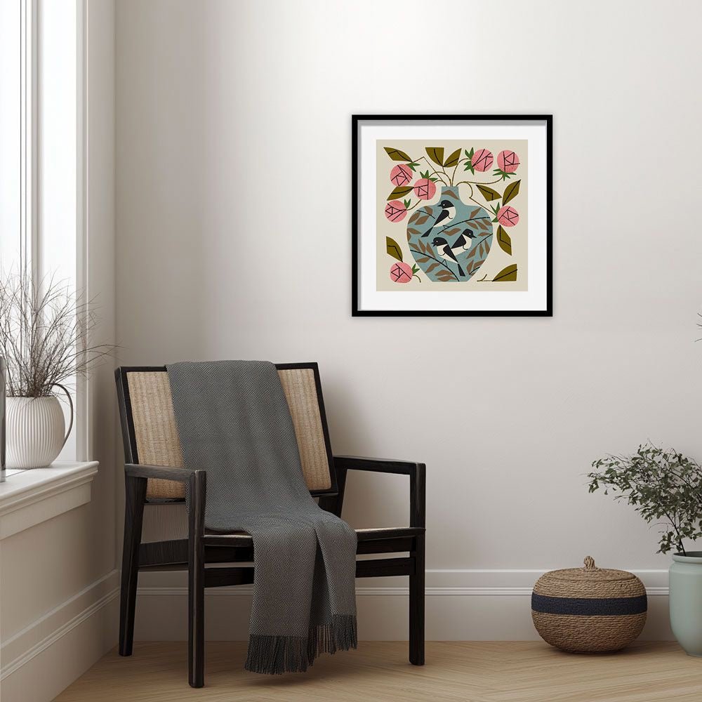 Three Bird Rose Vase