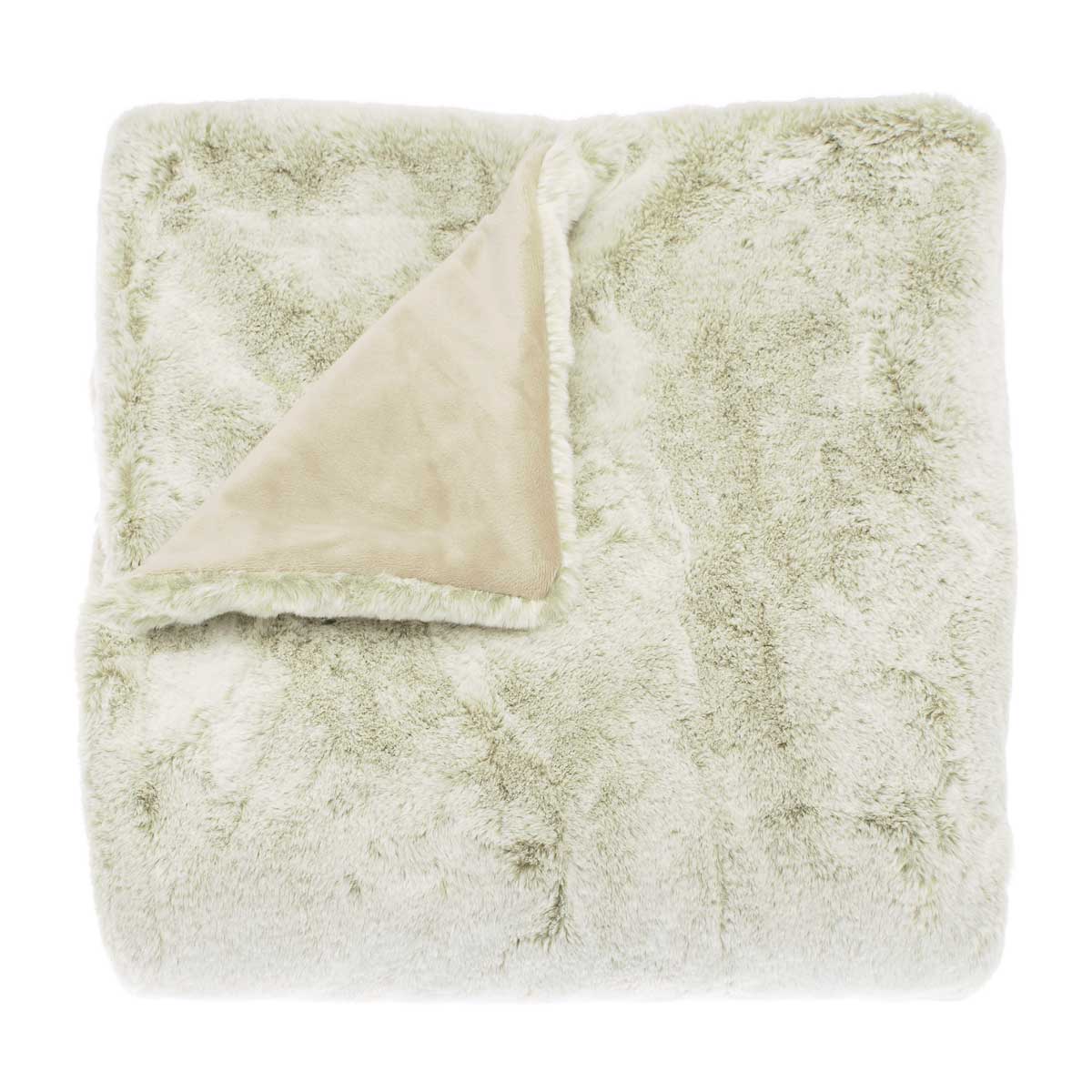 Tipped Faux Fur Throw, Caramel