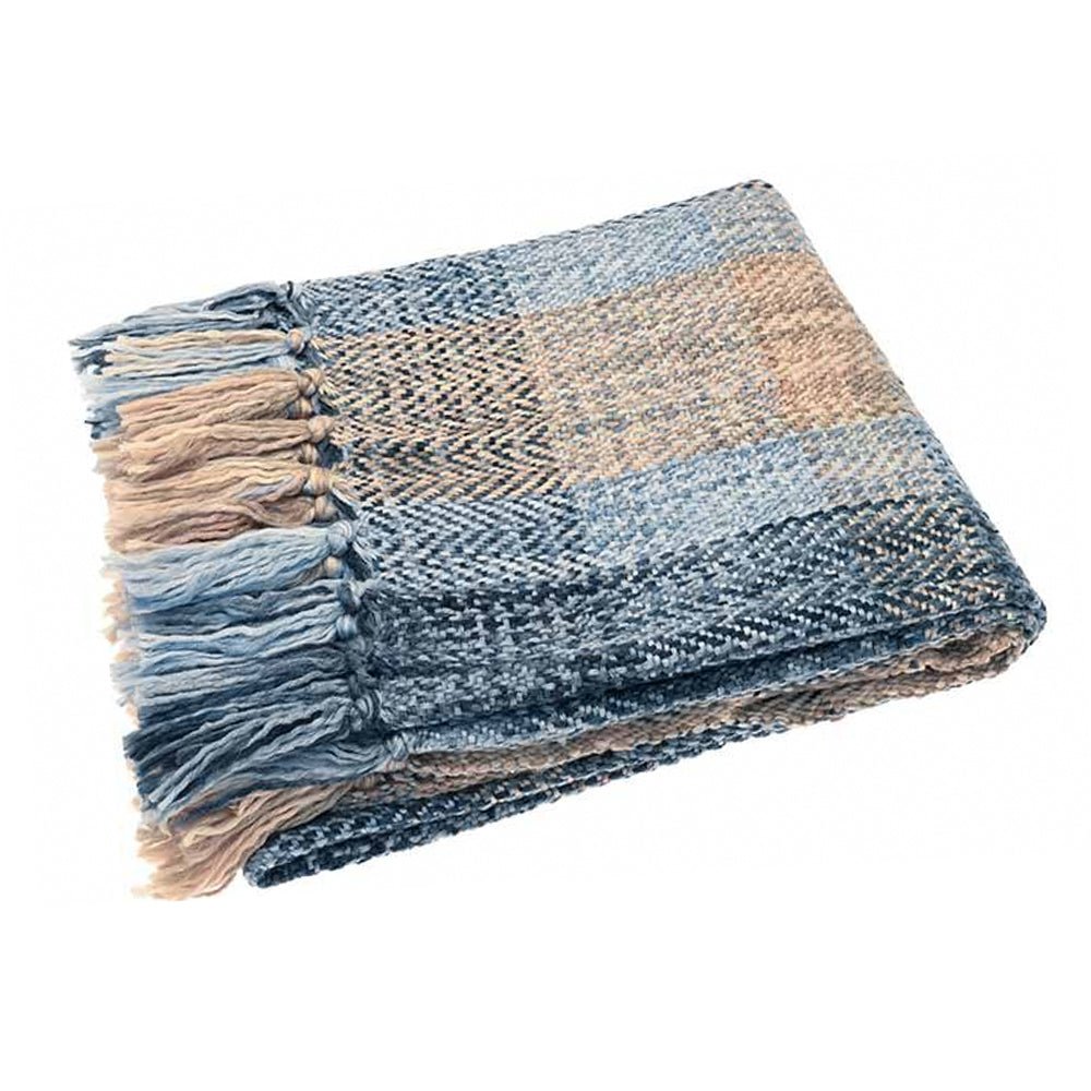 Tweed Check Throw, Slate Blue - Angela Reed - 